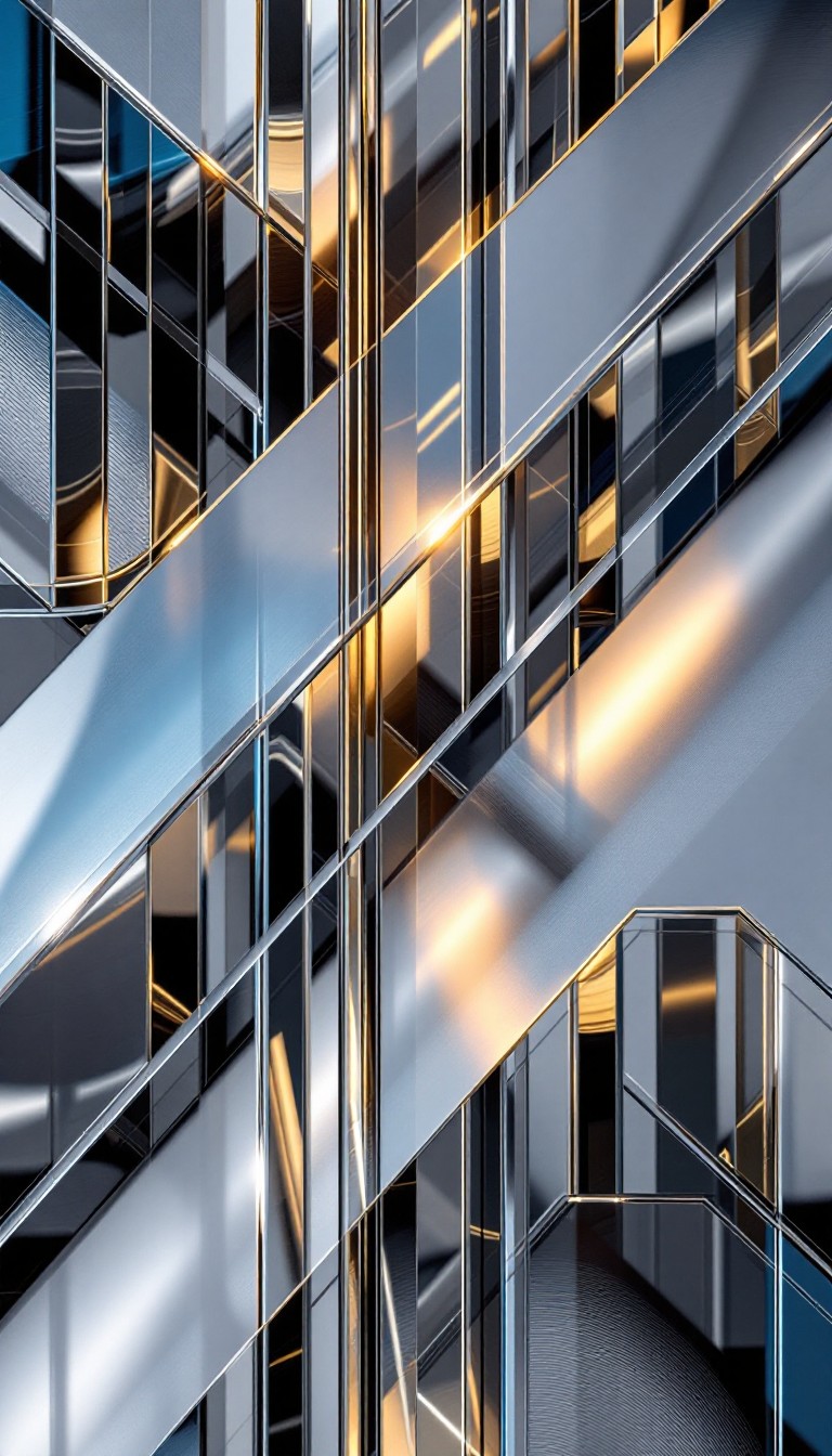 Free Metallic Geometric Reflections Image - Geometric, Chrome, Metallic ...