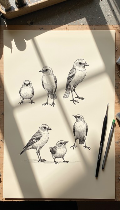 Free Bird sketch collection Image | Download at StockCake