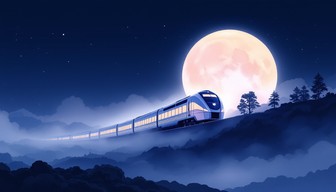 Free Moonlit Train Journey Image - Train, Moon, Night | Download at ...