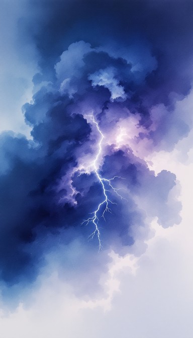 Free Lightning Pierces Night Image - Storm, Lightning, Watercolor ...
