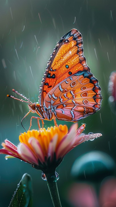 Free Butterfly on Flower Image - Butterfly, Flower, Rain | Download at ...