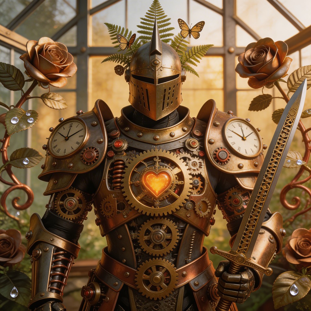 Free Clockwork Garden Guardian Image - Steampunk, Knight, Clockwork ...