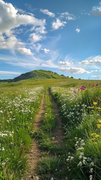 Free Scenic Flower Path Image - Nature, Flowers, Field | Download at ...