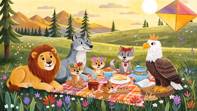 Free Friendly Animal Picnic Image - Animals, Picnic, Sunset | Download ...