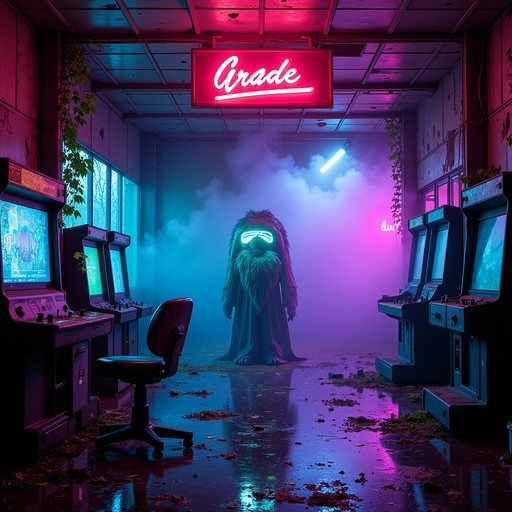 Arcade Screen Reflection Free Neon Arcade Ghost Image | Download at StockCake