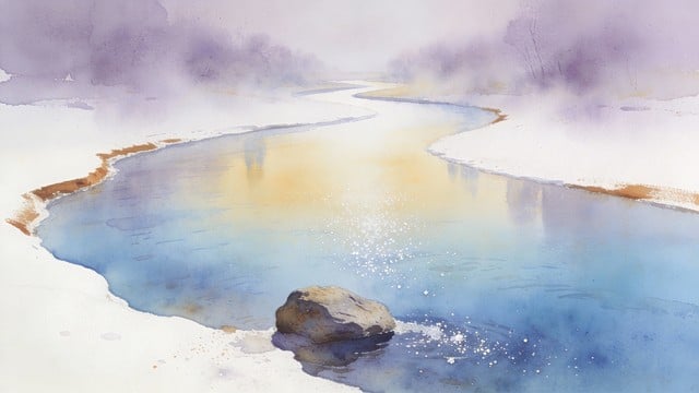 Free Serene River Mist Image - Watercolor, River, Landscape | Download ...