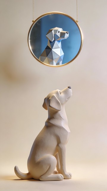 Dog Reflection Drawing Free Reflective Canine Contemplation Image - Dog, Mirror, Reflection ...