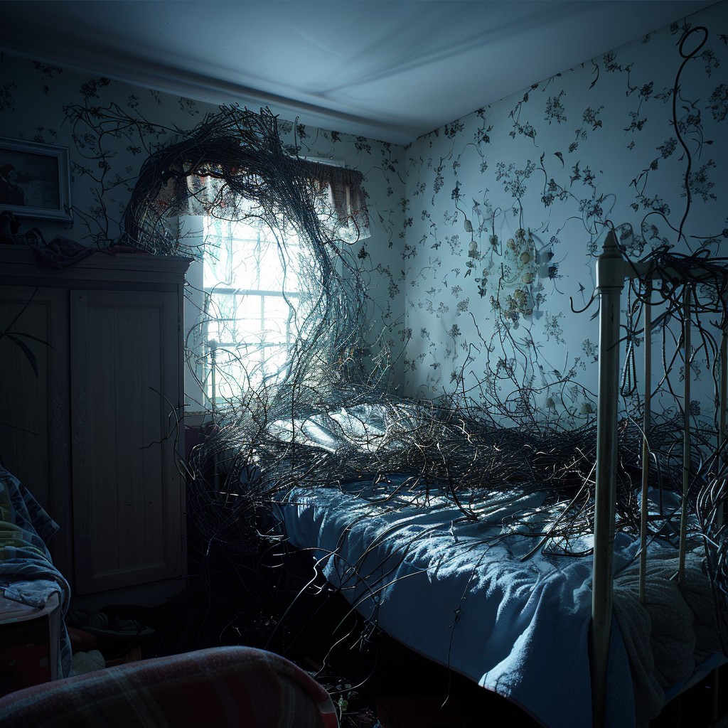 Free Overgrown Bedroom Interior Image - Bedroom, Eerie, Vines ...