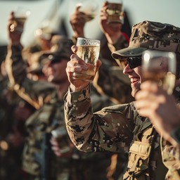 Soliders Toast Free Cheers Together Happily Image - Uniforms, Celebration, Happiness ...