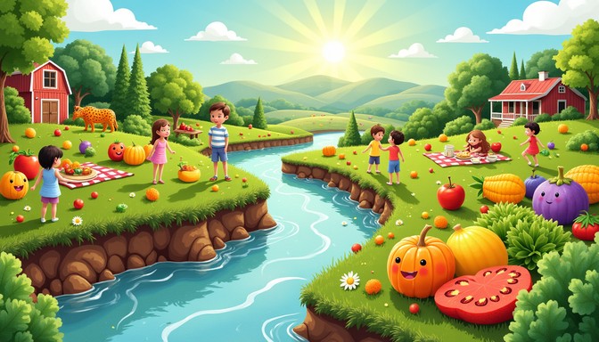 Free Magical Food Journey Image Whimsical Farm Vegetables