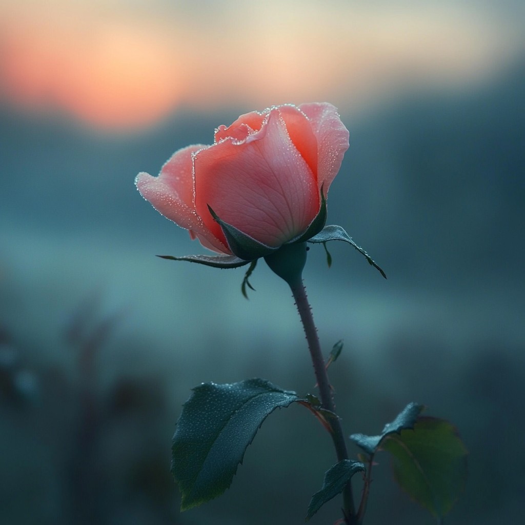 Download Solitary rose dusk Image - Rose, Dusk, Pink | StockCake