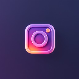 Free Floating Instagram Icon Image - Instagram, 3d, Isometric ...