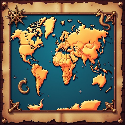 Free World Map Pixel Art With Borders Stock AI Images | StockCake