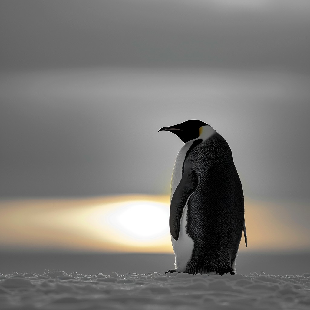 Free Penguin at Sunset Image - Penguin, Sunset, Ice | Download at StockCake