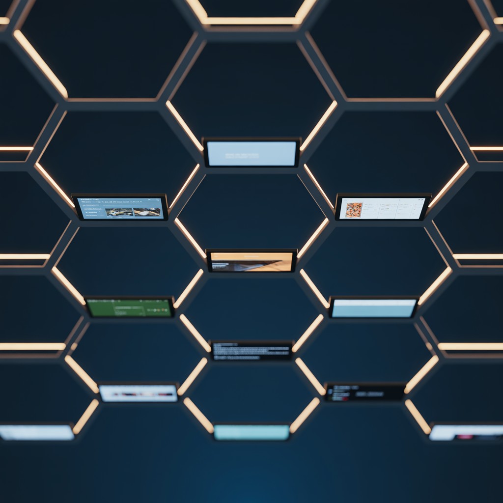 Free Illuminated Tech Hive Image - Honeycomb, Hexagonal, Screens ...