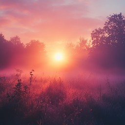 Free Misty sunrise landscape Image - Sunrise, Mist, Purple | Download ...