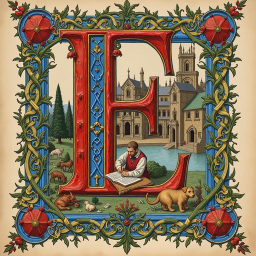 Free Scribe's Gilded World Image - Manuscript, Illuminated, Gothic ...