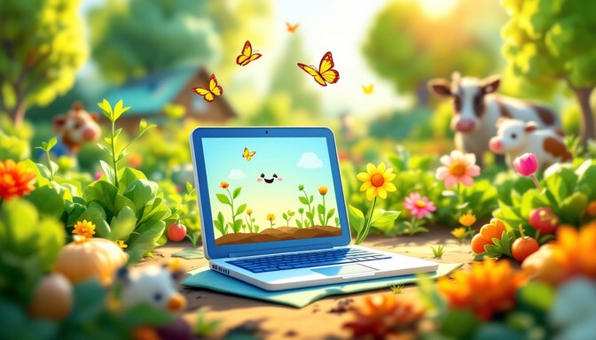 Computer And Nature Free Nature Meets Technology Image - Laptop, Butterflies, Garden ...