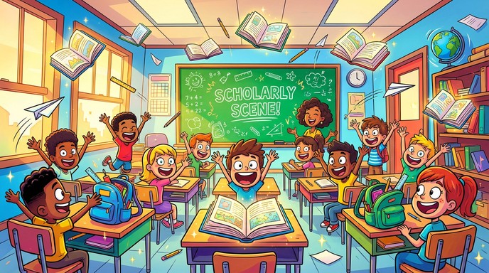 Participating In Class Cartoon Free Classroom Excitement Unleashed Image - Classroom, Students ...