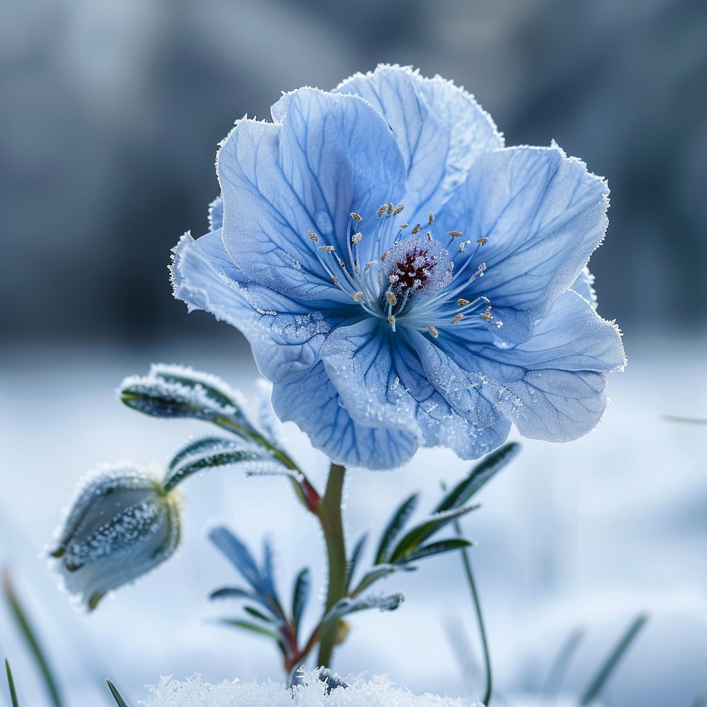 Free Frosted Blue Flower Image - Blue, Flower, Frost | Download at ...