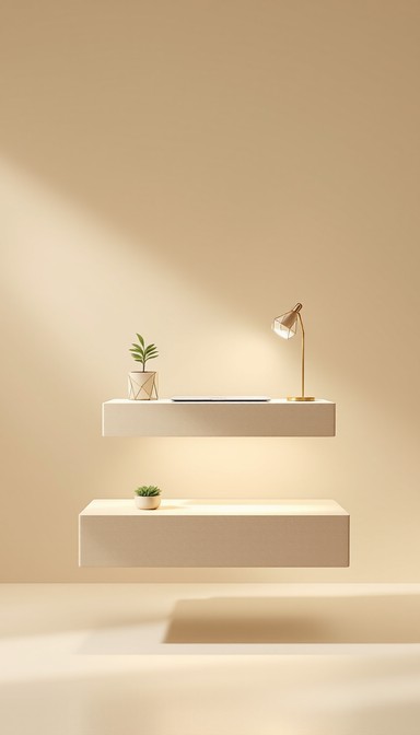 Working Station Design Floating Free Floating Workspace Design Image - Minimalist, Workspace, Floating ...