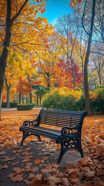 Free Autumn Park Bench Image - Autumn, Leaves, Bench | Download at ...