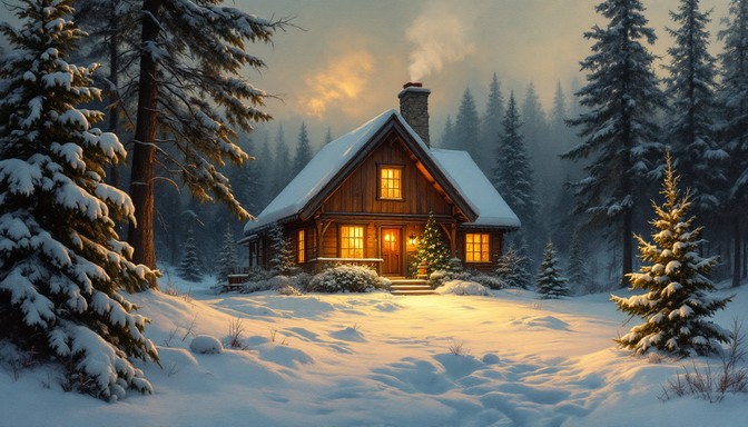 Free Glowing Winter Cabin Image - Cabin, Winter, Snow | Download at ...
