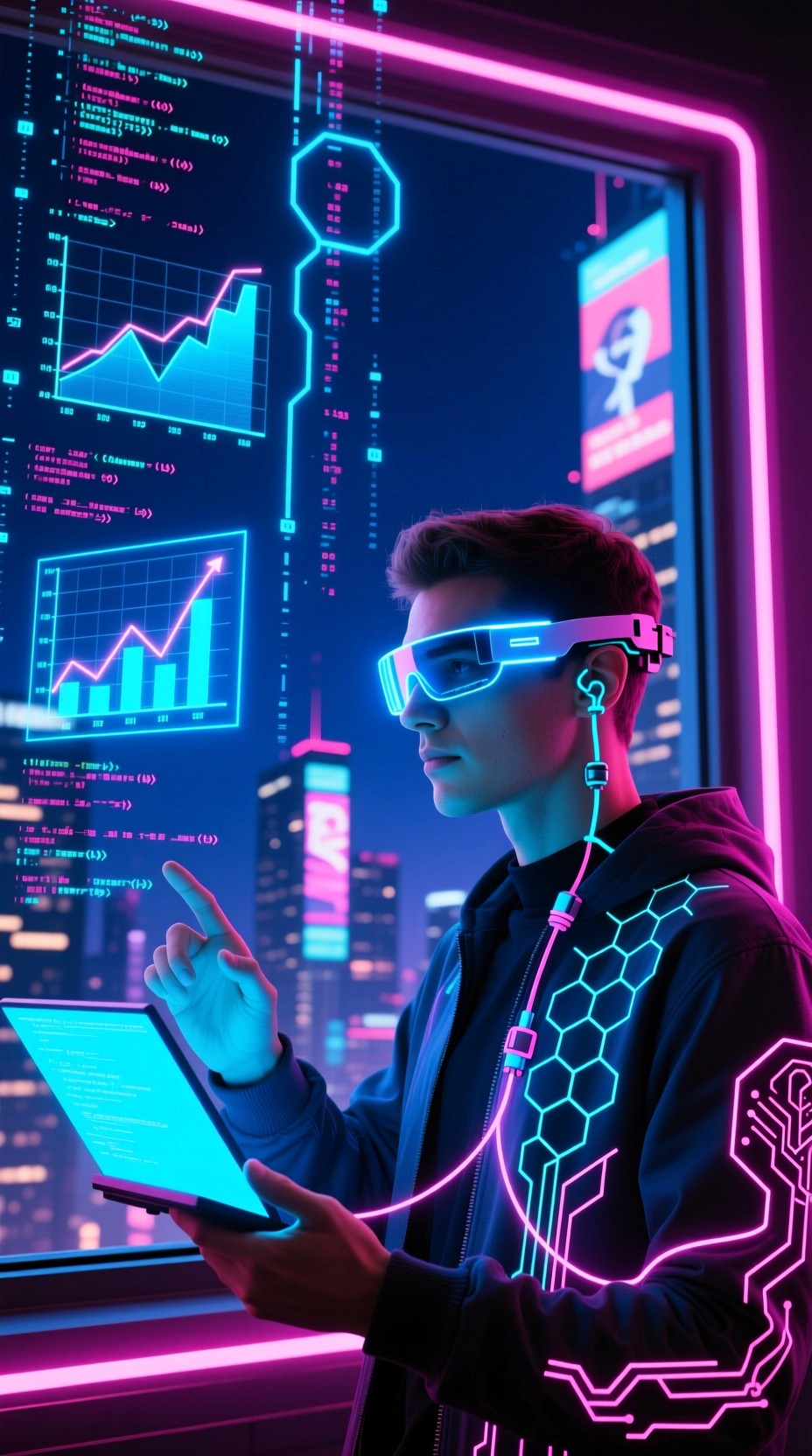 Explore Digital Data Free Digital Data Explorer Photo - Cyberpunk, Neon, Futuristic ...