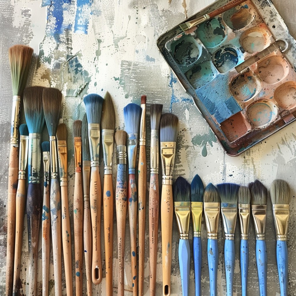 Free Artistic Brushes Displayed Image - Art, Paintbrushes, Palette ...