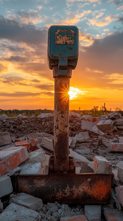 Free Shovel at Sunset Image - Sunset, Shovel, Rubble | Download at ...
