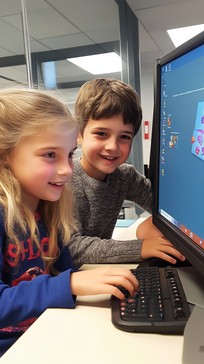 Free Kids enjoying computer Image - Children, Computer, Education ...
