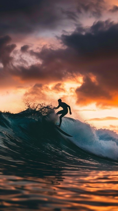 Free Sunset Surf Session Image - Sunset, Surfer, Wave | Download at ...