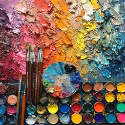 Free Palette of Creativity Image - Art, Creativity, Paintbrushes ...