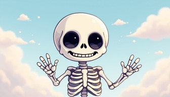 Free Friendly Skeleton Waves Image - Skeleton, Pixel, Chibi | Download ...