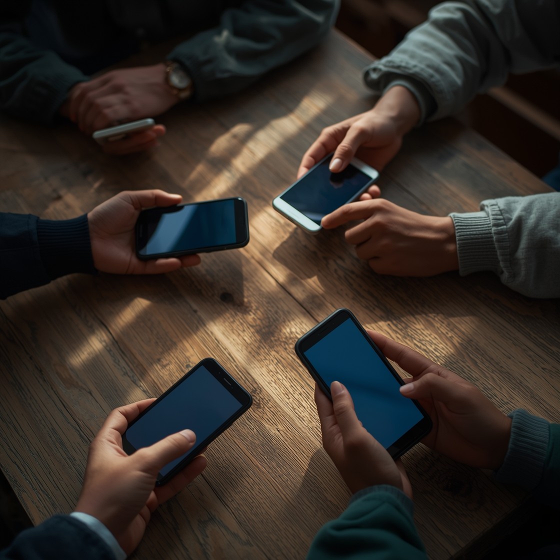 Free Phones Unite Generations Photo - Smartphones, Hands, Café ...