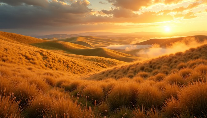 Free Misty Golden Prairie Image - Prairie, Fog, Dawn | Download at ...