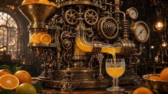 Download Steampunk Orange Juicer Image - Steampunk, Clockwork, Juice ...