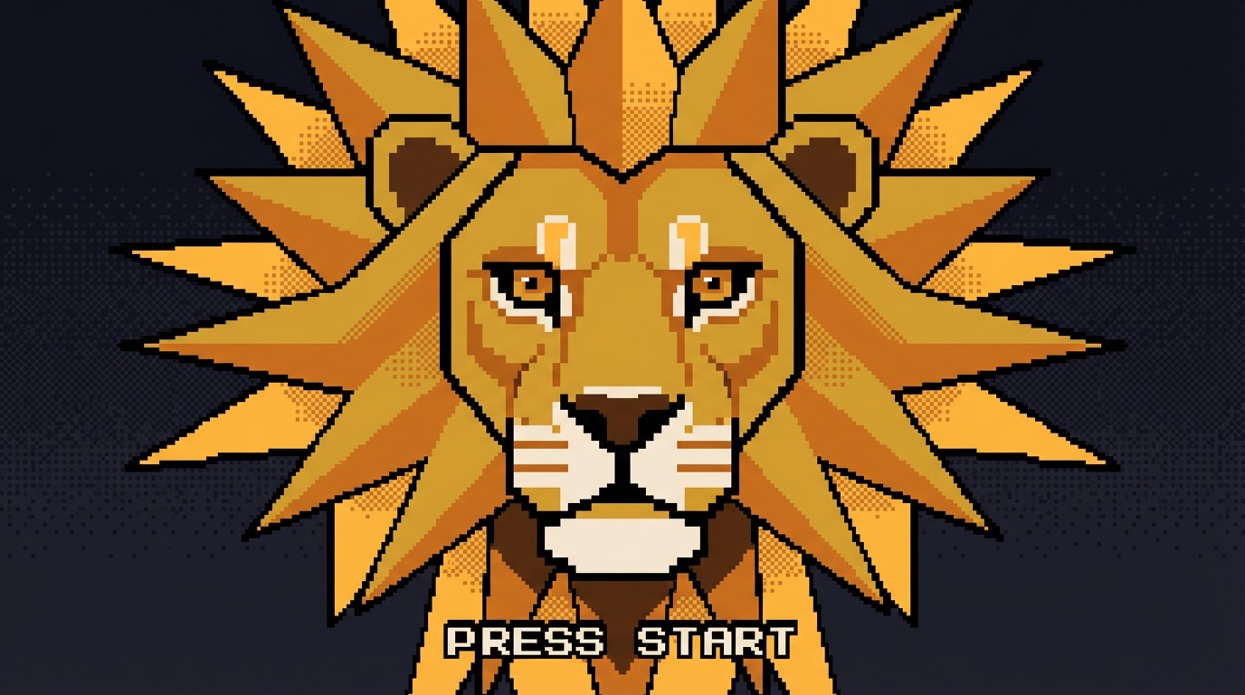 Free Majestic Pixel Lion Image - Lion, Pixel, Retro | Download at StockCake