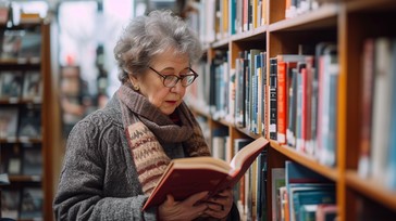 Free Reading in Library Image - Reading, Library, Elderly | Download at ...