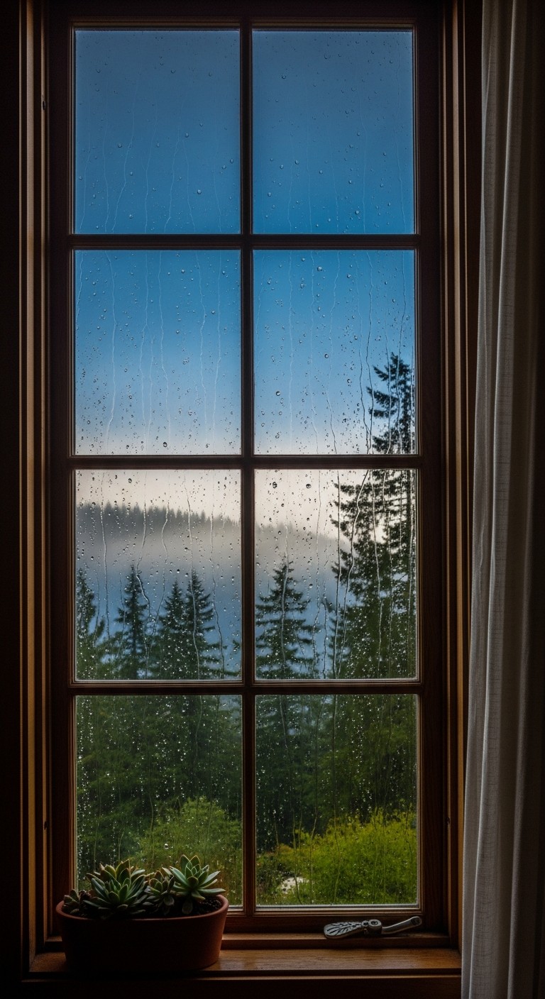 Free Rainy Window View Image - Window, Rain, Forest | Download at StockCake