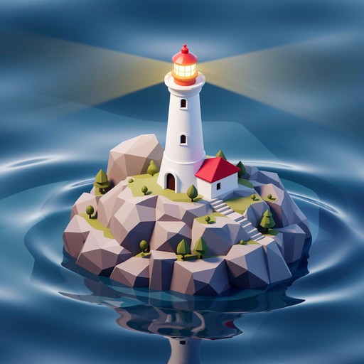 Free Minimal Maritime Scene Image - Lighthouse, Isometric, Minimal ...