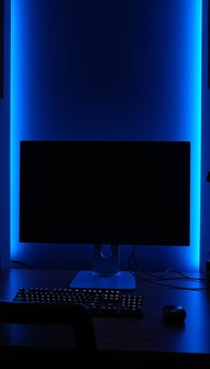 Free Electric Blue Workspace Image - Minimal, Modern, Workspace ...