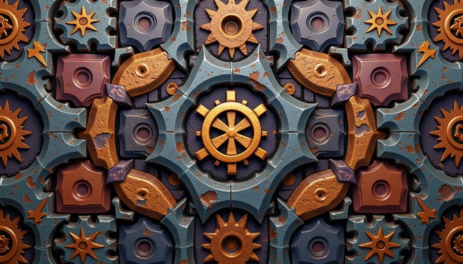 Star Pattern Gears Free Intricate Gear Sculpture Image - Gears, Sculpture, Metallic ...