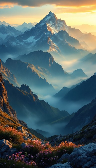 Free Majestic Mountain Sunset Image - Mountains, Sunset, Landscape ...