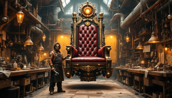 Free Steampunk Floating Throne Image - Steampunk, Inventor, Throne ...