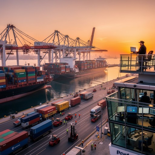 Free Sunset Cargo Operations Image - Sunset, Port, Worker | Download at ...