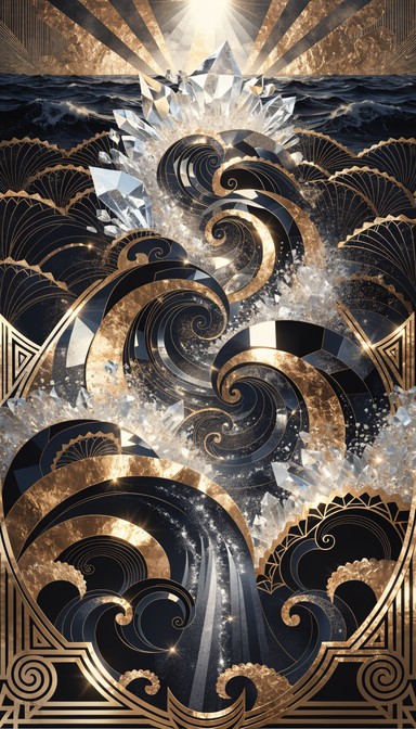 Download Art Deco Waves Image - Deco, Vintage, Geometric | StockCake