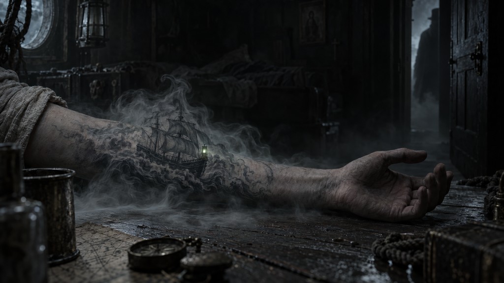 Download Ghost Ship Tattoo Image - Tattoo, Ship, Fog | StockCake