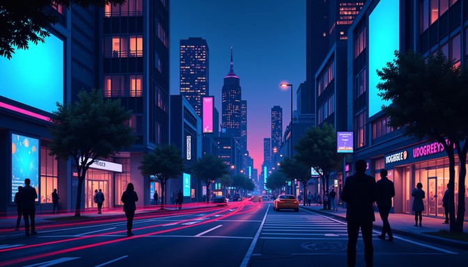 Free Neon Pixel Metropolis Image | Download at StockCake