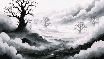 Free Misty Pixel Landscape Image - Pixel, Fog, Mist | Download at StockCake